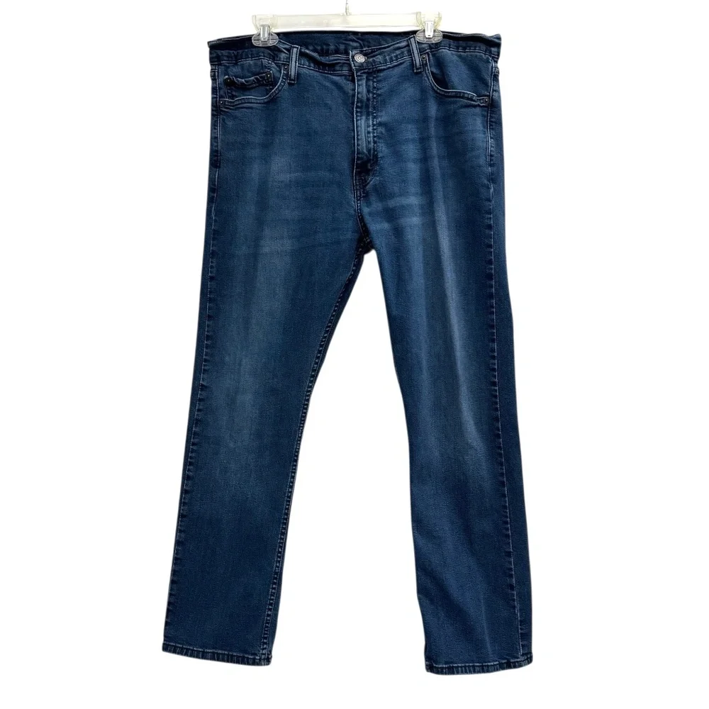 LEVI'S 513 SLIM STRAIGHT STRETCH JEANS MEDIUM BLUE WASH - EMGEE 38X30